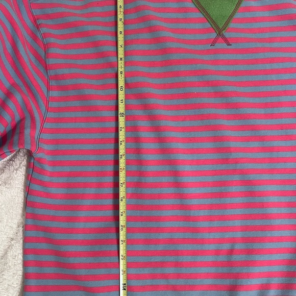 Natural Life Striped Pink and Blue Sweatshirt with Green Accents- oversized look - Picture 3 of 6